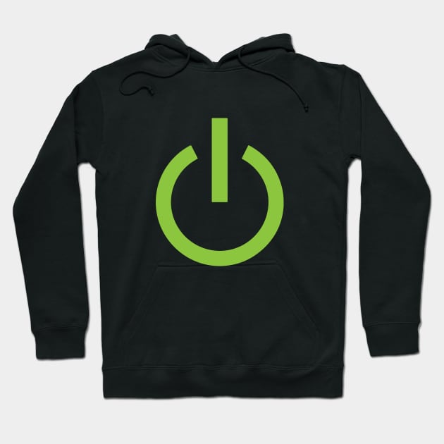 Power Button Symbol Gaming Computer Hoodie by alltheprints